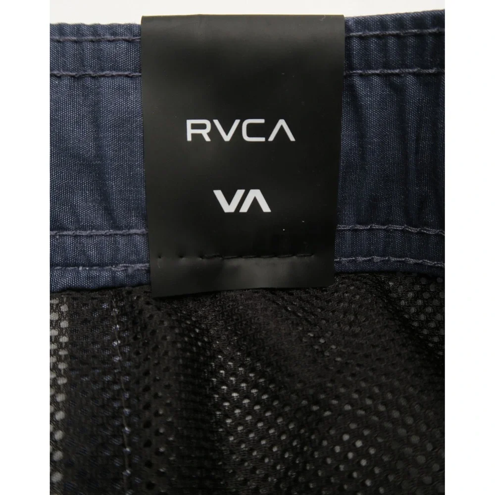 RVCA Men Navy Blue Pink Geometric Wave Boardshorts Swim Trunks XL 17 Inch Length